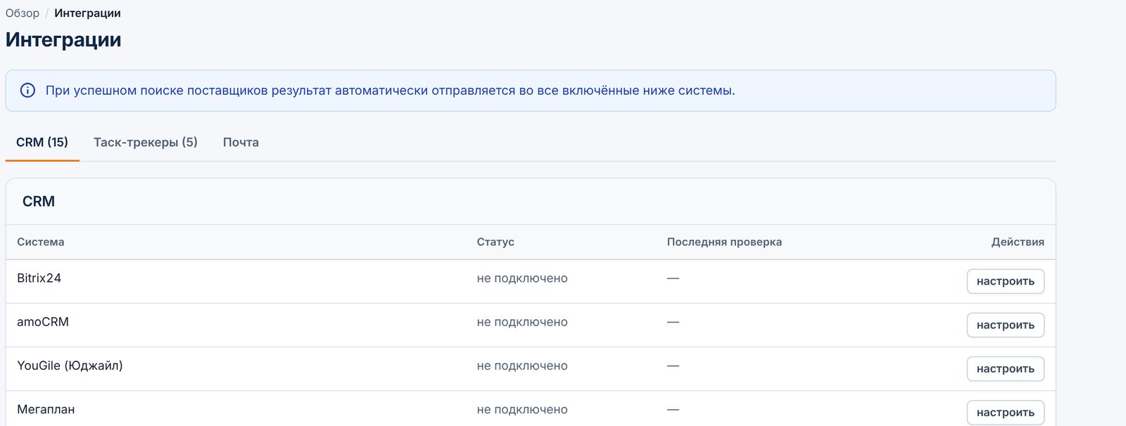 Интеграции с CRM