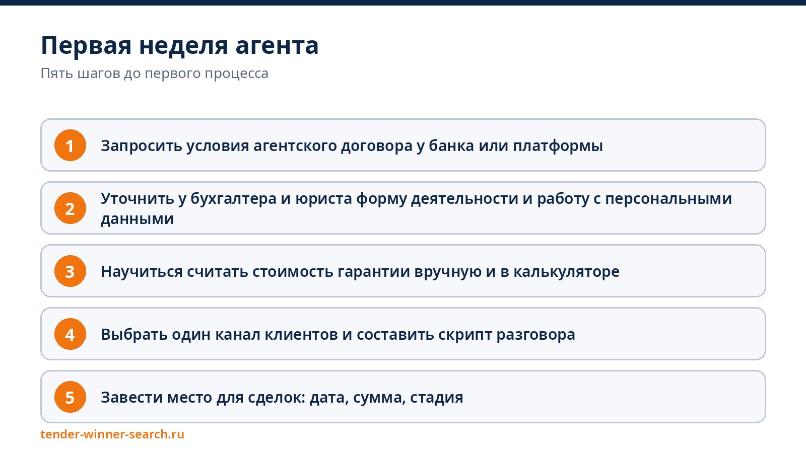Первая неделя агента